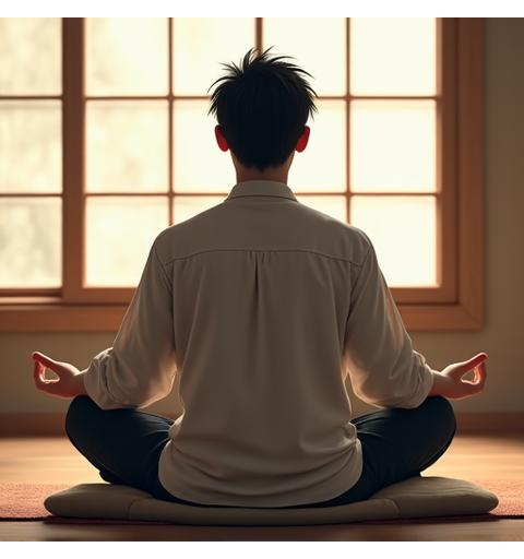 Akashi Flow Wellness instructor Haruto in a meditation pose
